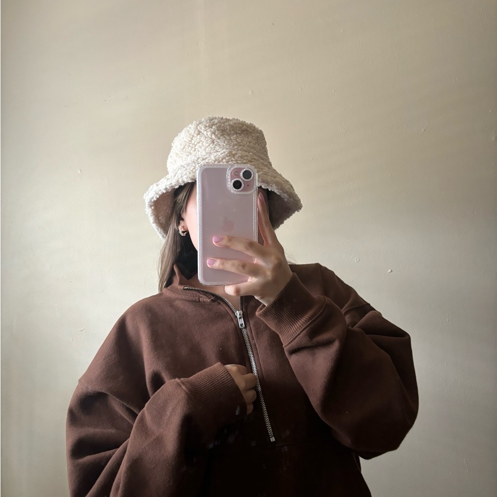 Cream Fuzzy Bucket Hat